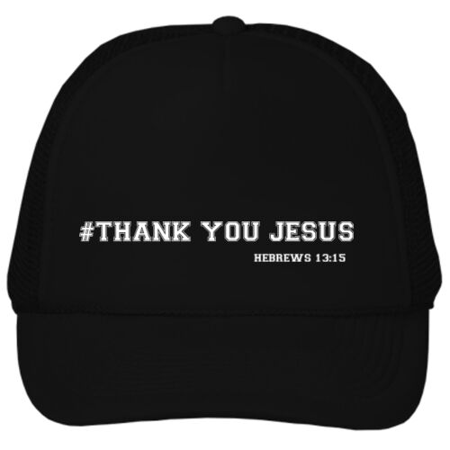 Trucker Hat All Black - #Thank you Jesus Thumbnail