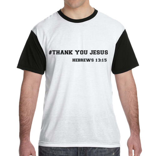 Mens-Baseball Tee-#Thank You Jesus Thumbnail