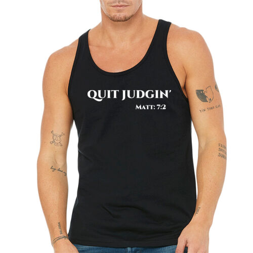 Mens Tank Black - Quit Judgin Thumbnail