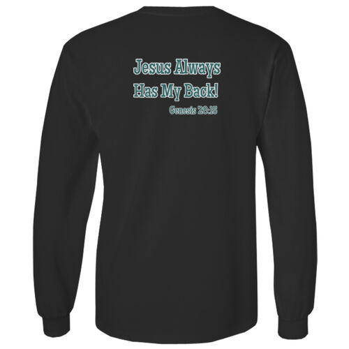 Men- Black L/S Tee-Jesus Has My Back Thumbnail